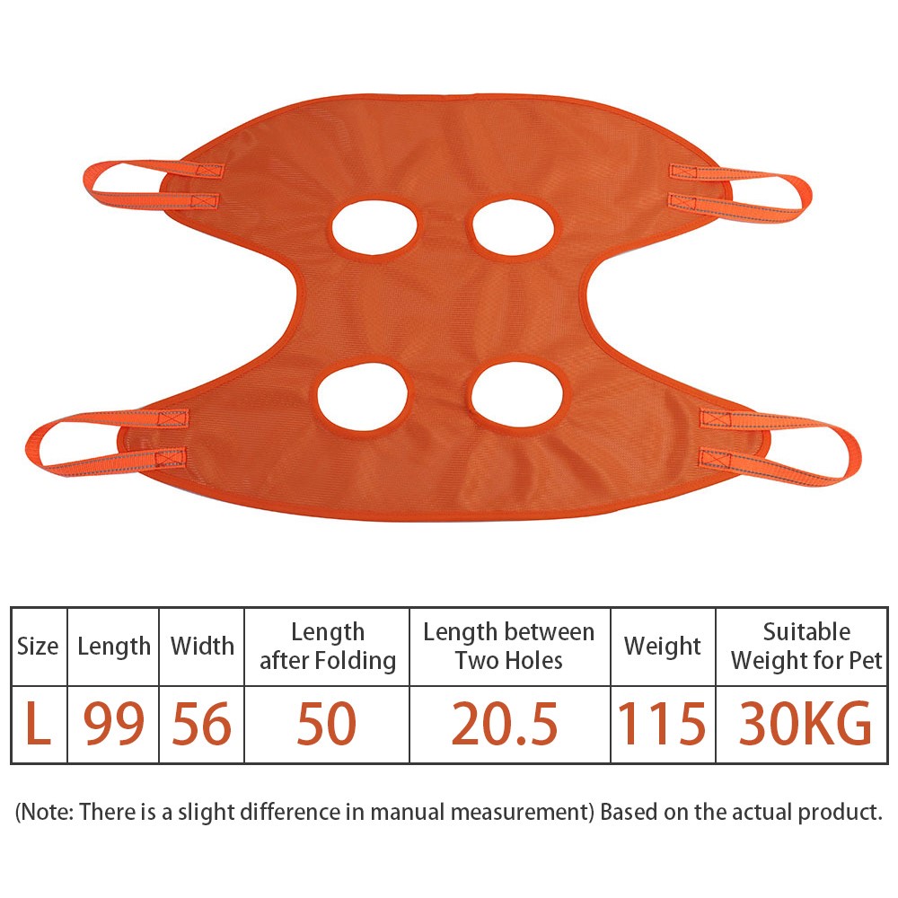 Dog Cat Hammock Set Dog Grooming Sling Hammock Restraint Bag with Nail Clipper and Grooming Comb, Size: L - Orange-5