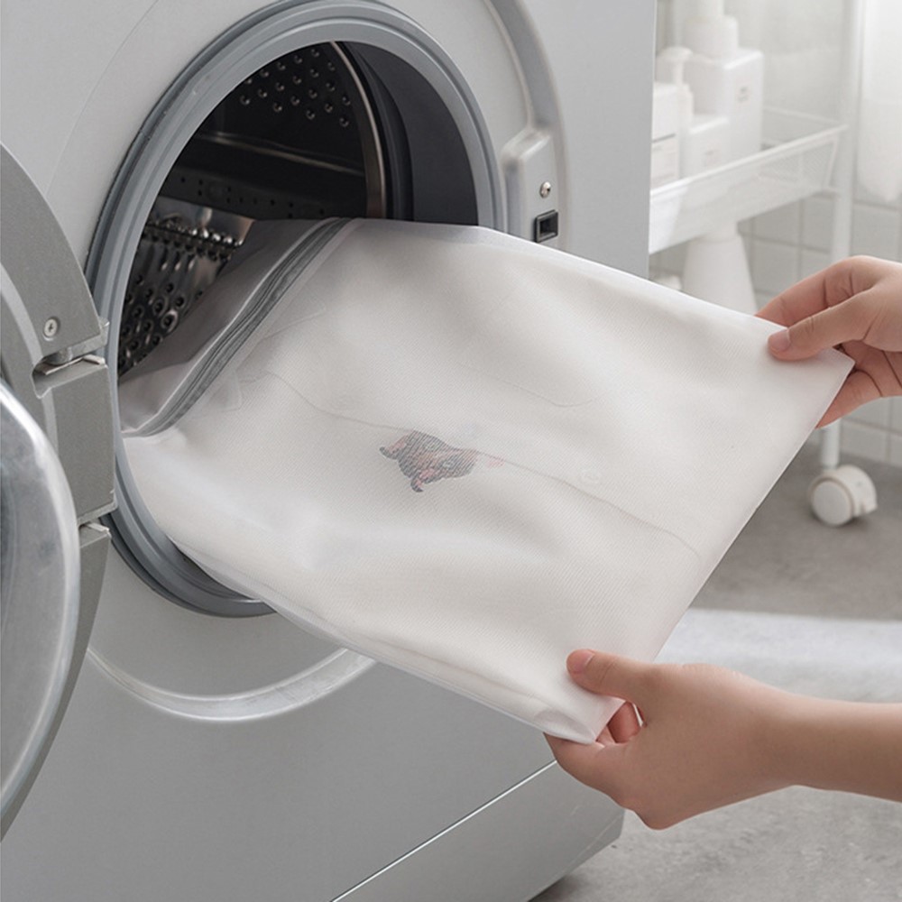 MM-X001 60x60cm Polyester Mesh Laundry Bag Zippered Wash Bags Coarse Net Laundry Basket for Washing Machines-2