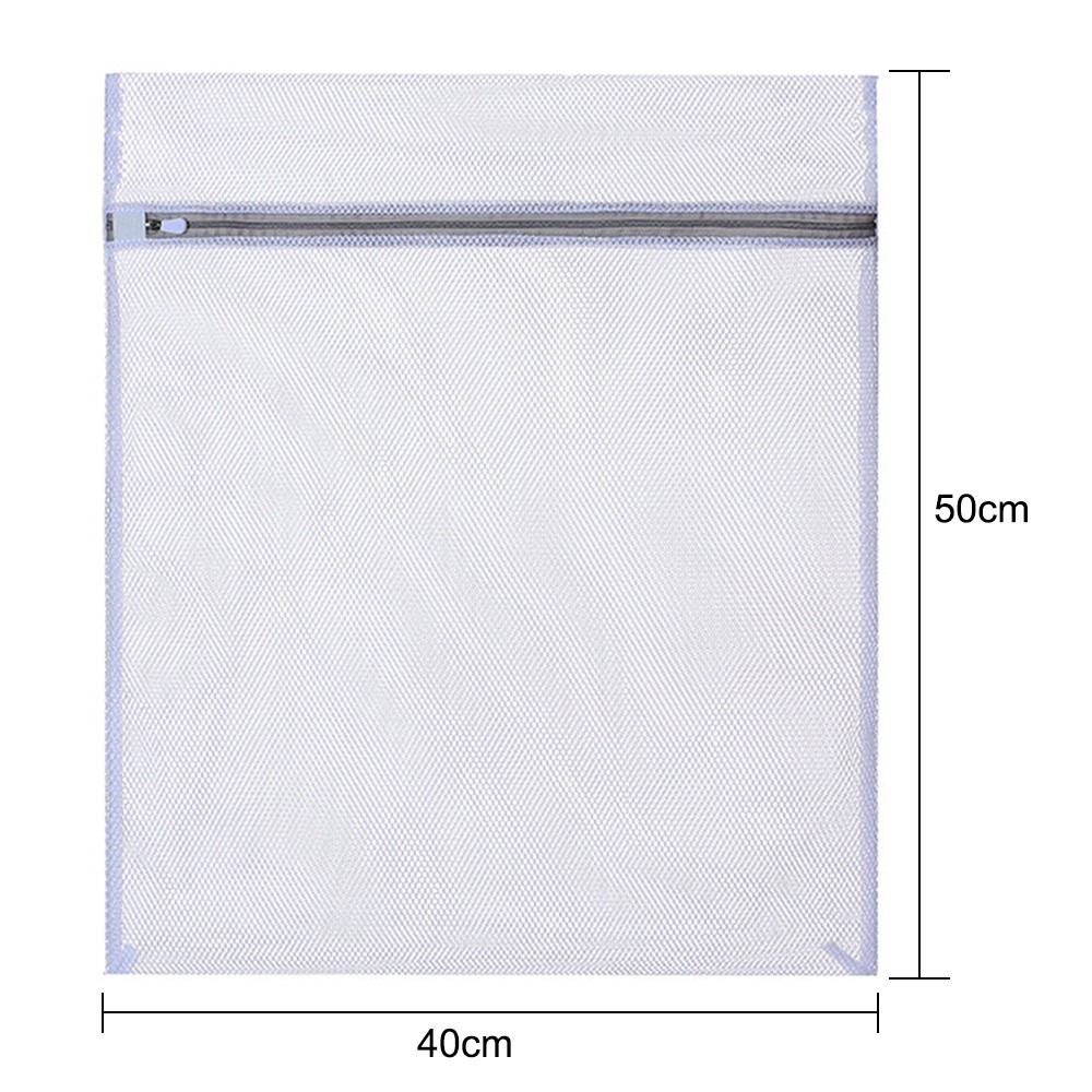 MM-X001 40x50cm Polyester Mesh Laundry Bag Zippered Wash Bags Coarse Net Laundry Basket for Washing Machines-3