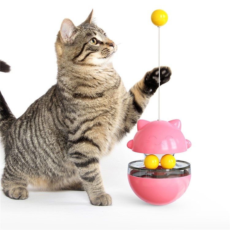 ZCM-01 Interactive Cat Ball Toys Aliments Réglables Dispossion Cat Touet Droy - Rose-7