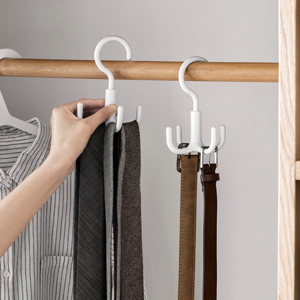YM-6181 120PCS Swivel Hooks Heavy Duty Rotation Wardrobe Hanger Hooks for Hat Bag Scarves Belts Necklaces-2