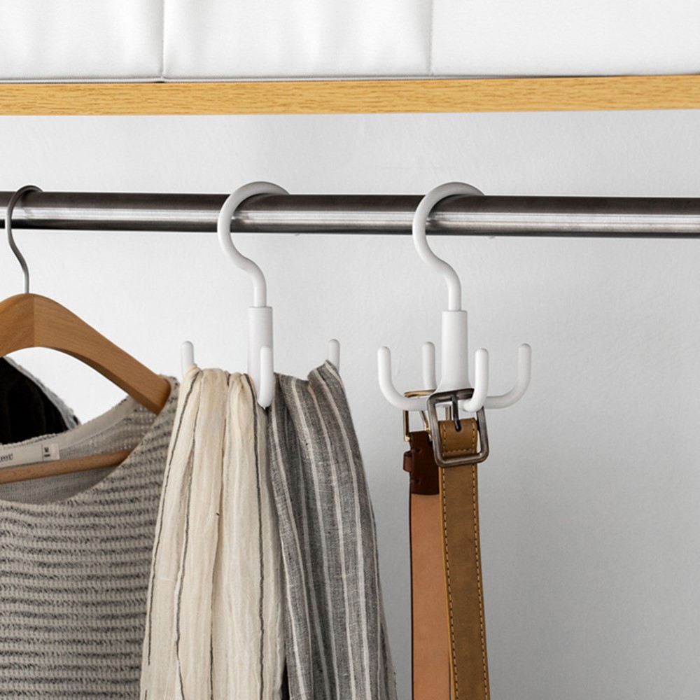 YM-6181 120PCS Swivel Hooks Heavy Duty Rotation Wardrobe Hanger Hooks for Hat Bag Scarves Belts Necklaces-4