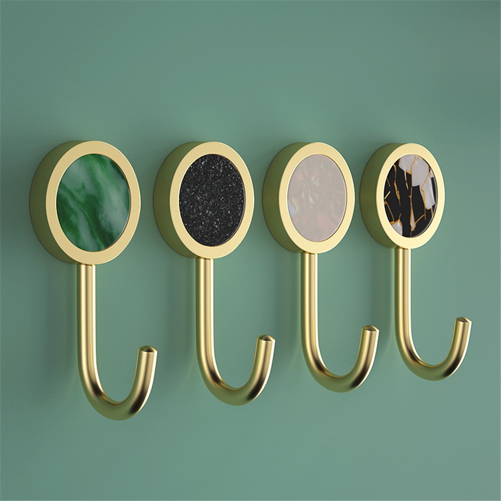 Nordic Round Hook Living Room Decoration Adhesive Hanger Key Hook Wall Hanger - Blackish Green-5