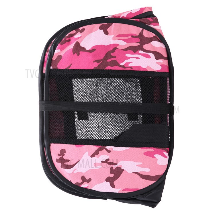 Camouflage Oxford Pet Fence Foldable Pet Tent Dog Cat House Cage - Pink / Size: M-4