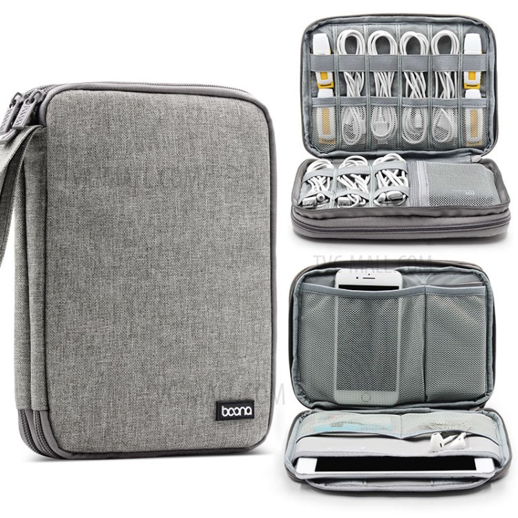 BAONA BN-D002 Digital Accessories Storage Bag Thickening for Data Line USB Flash Disk etc. - Grey-1