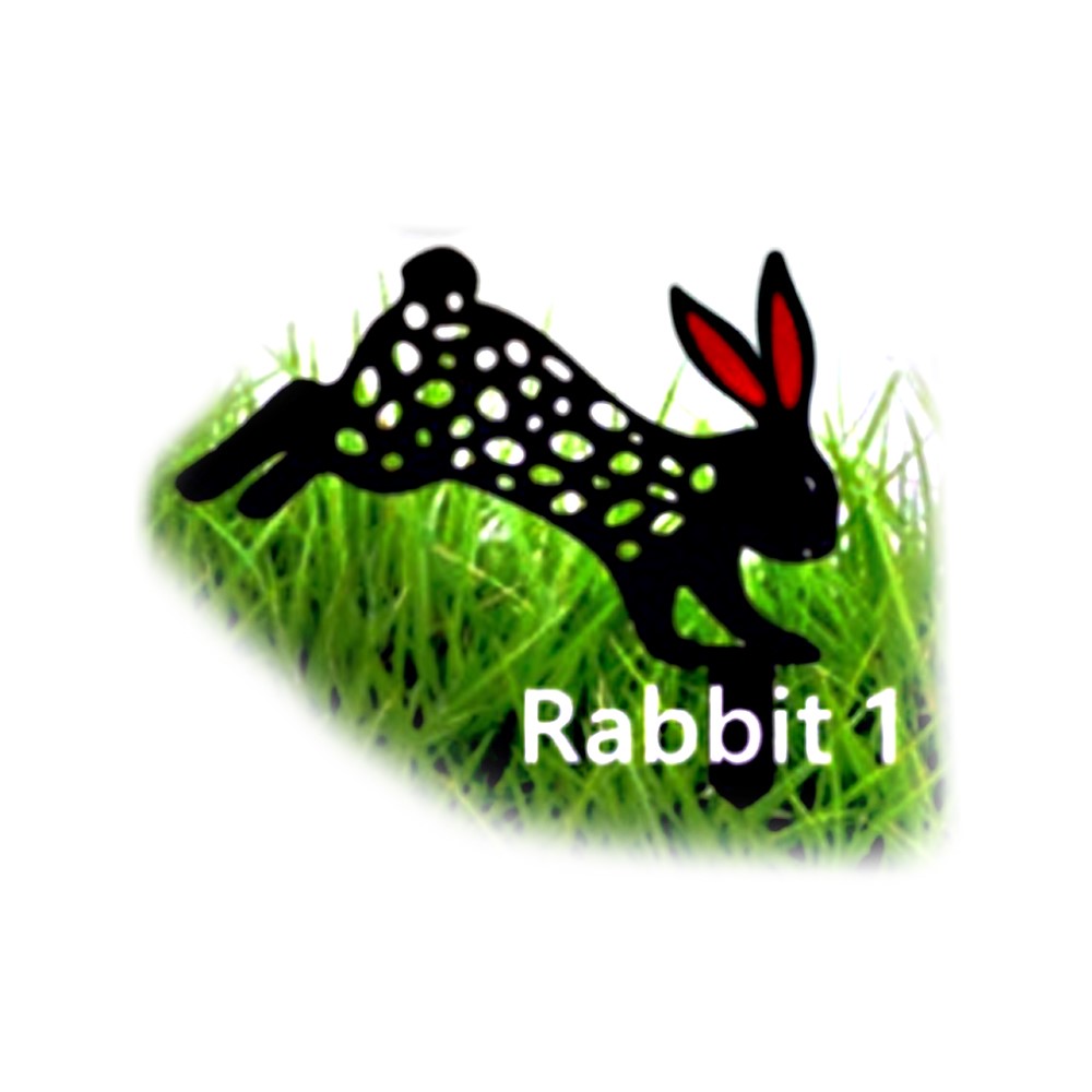 Acrylic Rabbit Shape Outdoor Garden Backyard Lawn Sculpture Stake Yard Decoration - Style 1