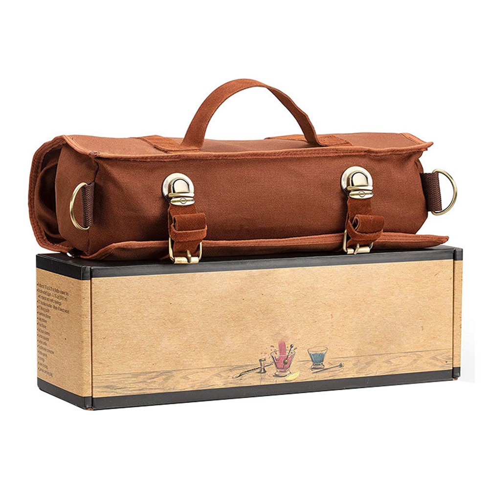 WESSLECO Portable Bartender Bartending Tools Storage Bag Bar Wine Tools Tote Crossbody Bag-2