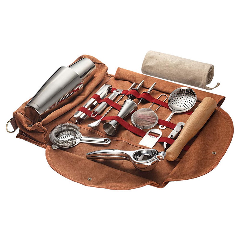 WESSLECO Portable Bartender Bartending Tools Storage Bag Bar Wine Tools Tote Crossbody Bag-3
