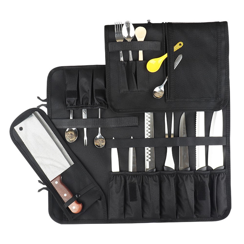 WESSLECO CL-112 Portable Chef Knife Storage Bag Carrying Pouch Kitchen Cooking Knife Holder Roll Bag-5