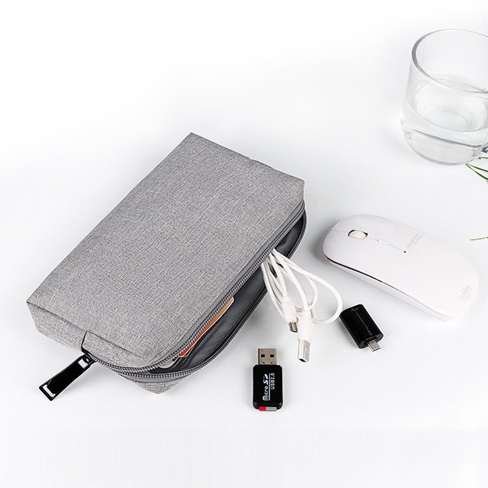DY07 Digital Accessories Storage Bag Portable Waterproof USB Cable Earphone Charge Organizer - Black-4