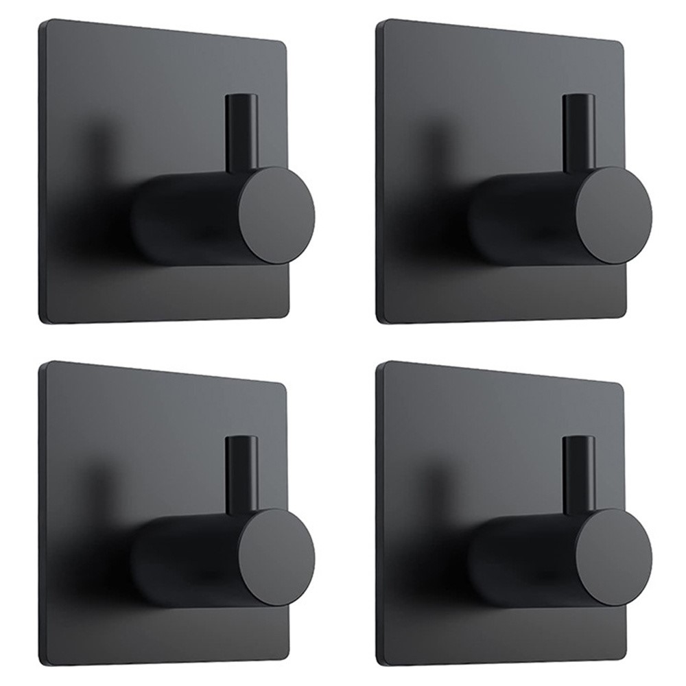 4Pcs 304 Stainless Steel Adhesive Wall Organizer Hook No Drilling Cylinder