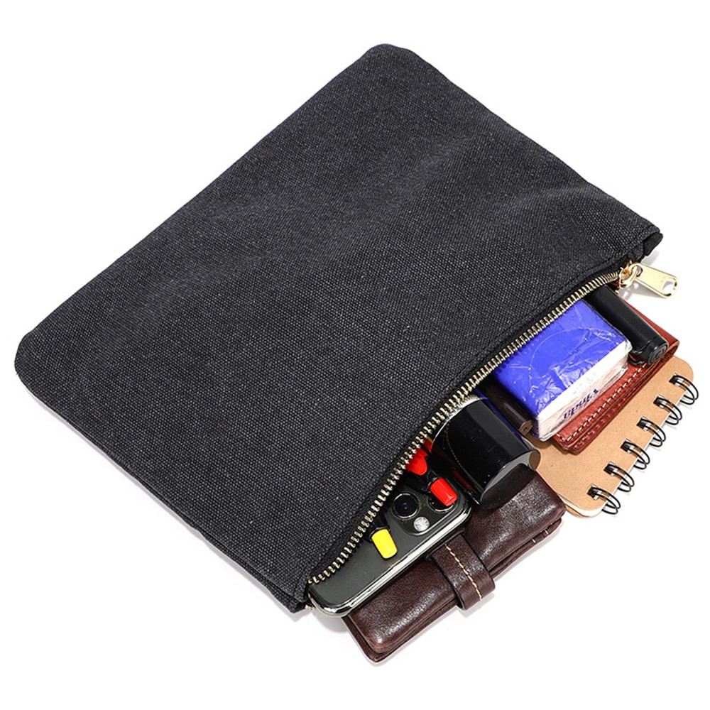 JCCOTTON 261 Toiletries Bag Coin Purse Wallet Coin Pouch Card Makeup Holder Bag Organizer with Zipper - Black-3