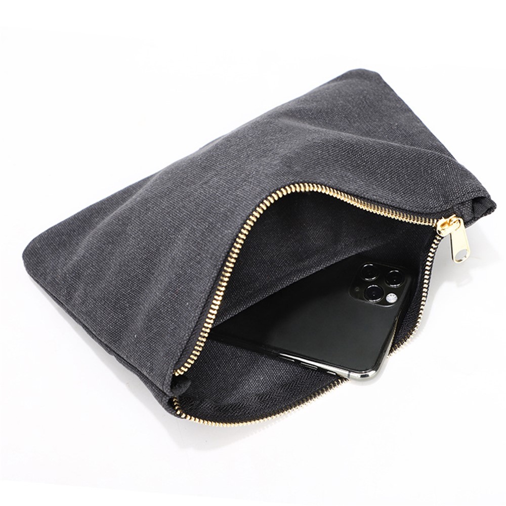 JCCOTTON 261 Toiletries Bag Coin Purse Wallet Coin Pouch Card Makeup Holder Bag Organizer with Zipper - Black-4