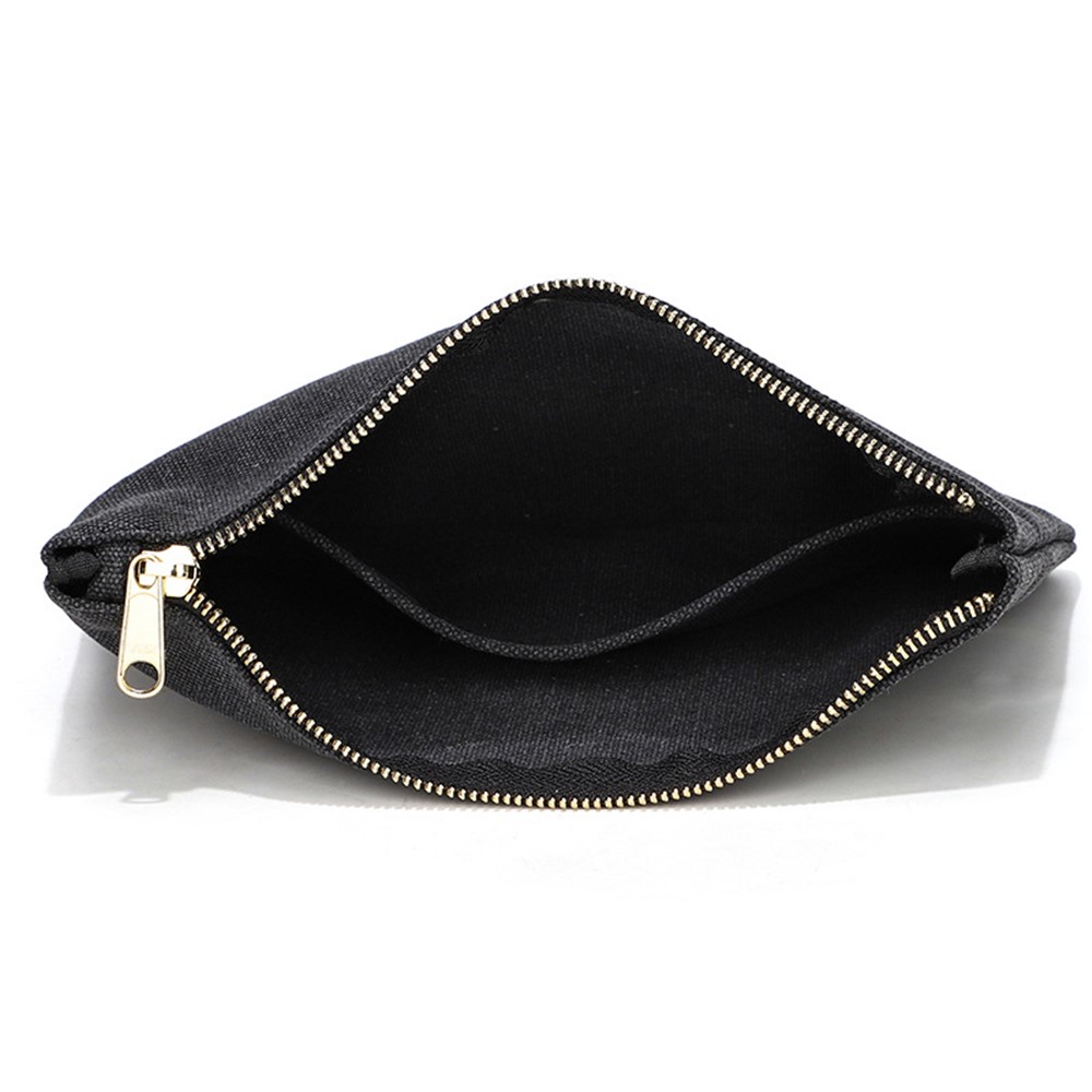 JCCOTTON 261 Toiletries Bag Coin Purse Wallet Coin Pouch Card Makeup Holder Bag Organizer with Zipper - Black-5