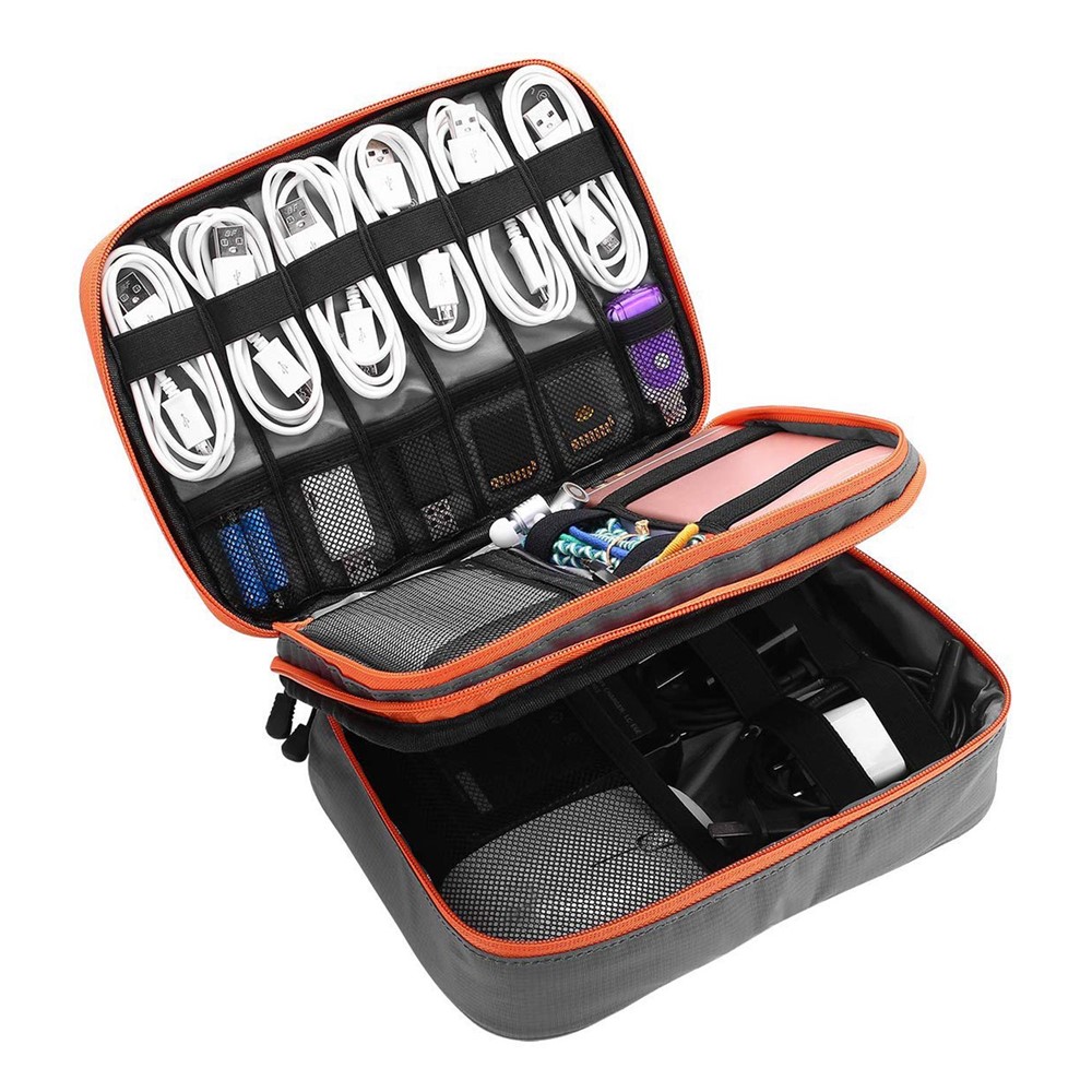 MAPLESTORY MD041 Electronic Accessories Bag Storage Case for Earphone Cable USB Flash Drive, Size: L - Light Grey-10