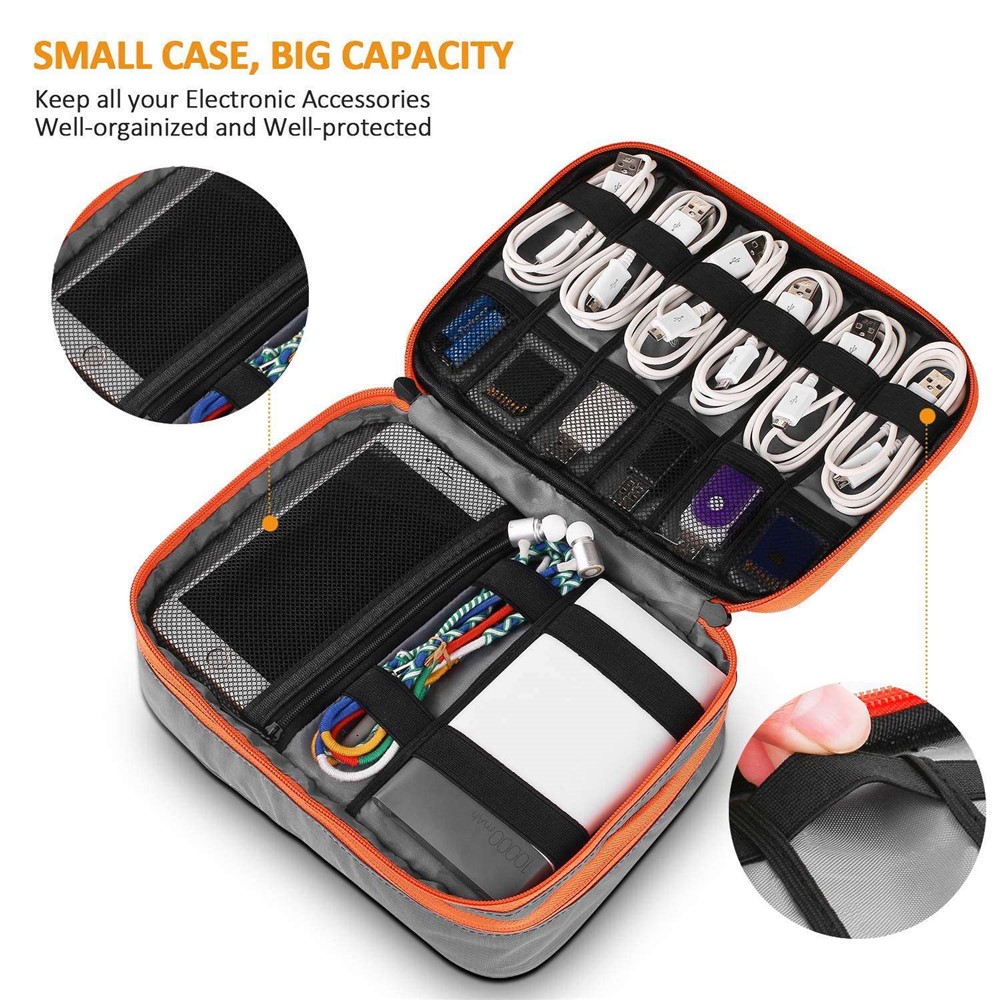 MAPLESTORY MD041 Electronic Accessories Bag Storage Case for Earphone Cable USB Flash Drive, Size: L - Light Grey-3