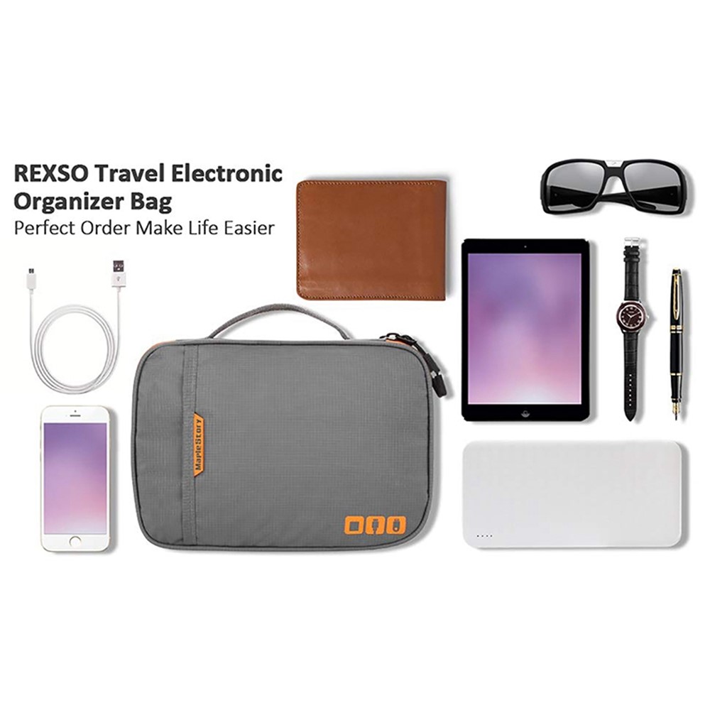 MAPLESTORY MD041 Electronic Accessories Bag Storage Case for Earphone Cable USB Flash Drive, Size: L - Light Grey-6