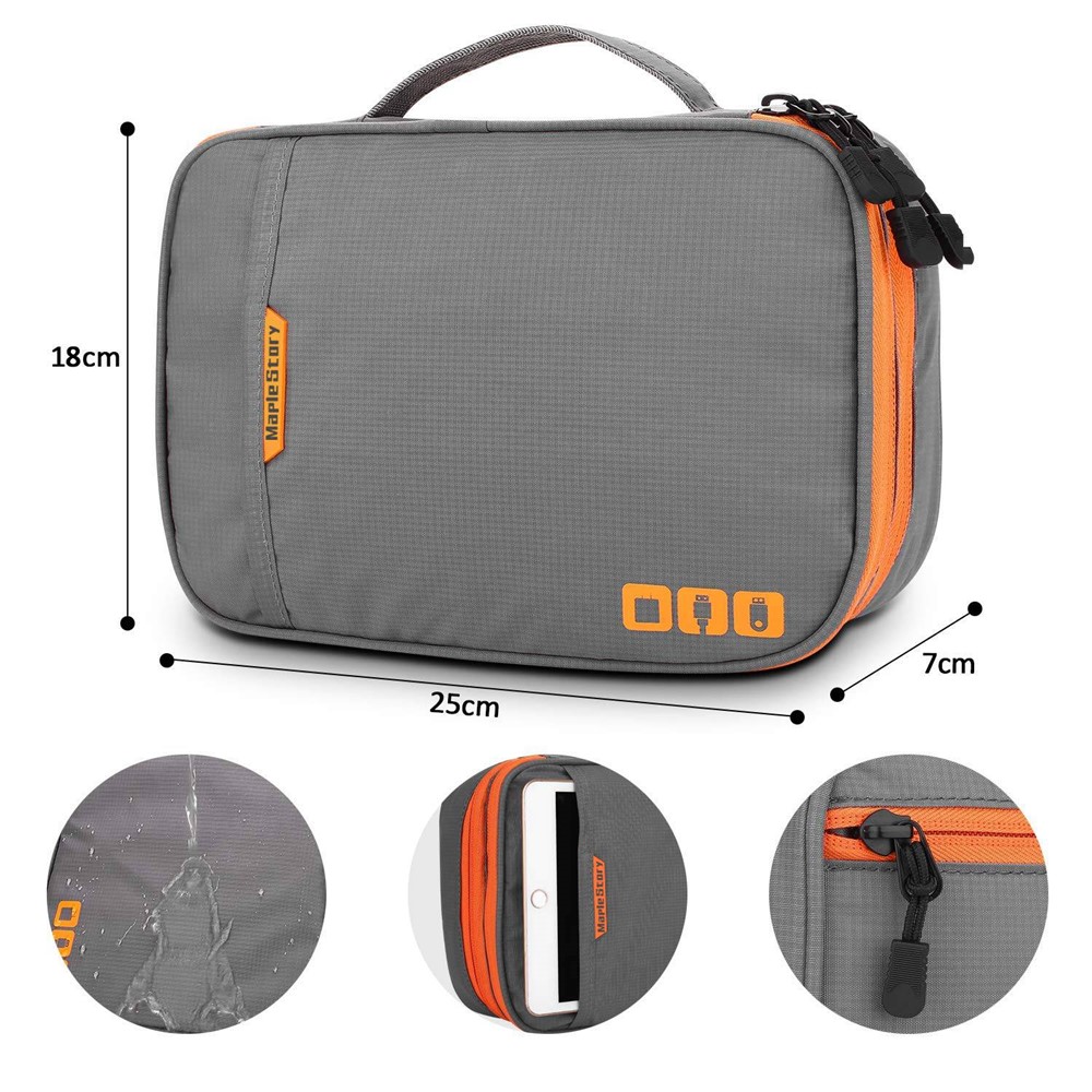 MAPLESTORY MD041 Electronic Accessories Bag Storage Case for Earphone Cable USB Flash Drive, Size: L - Light Grey-8