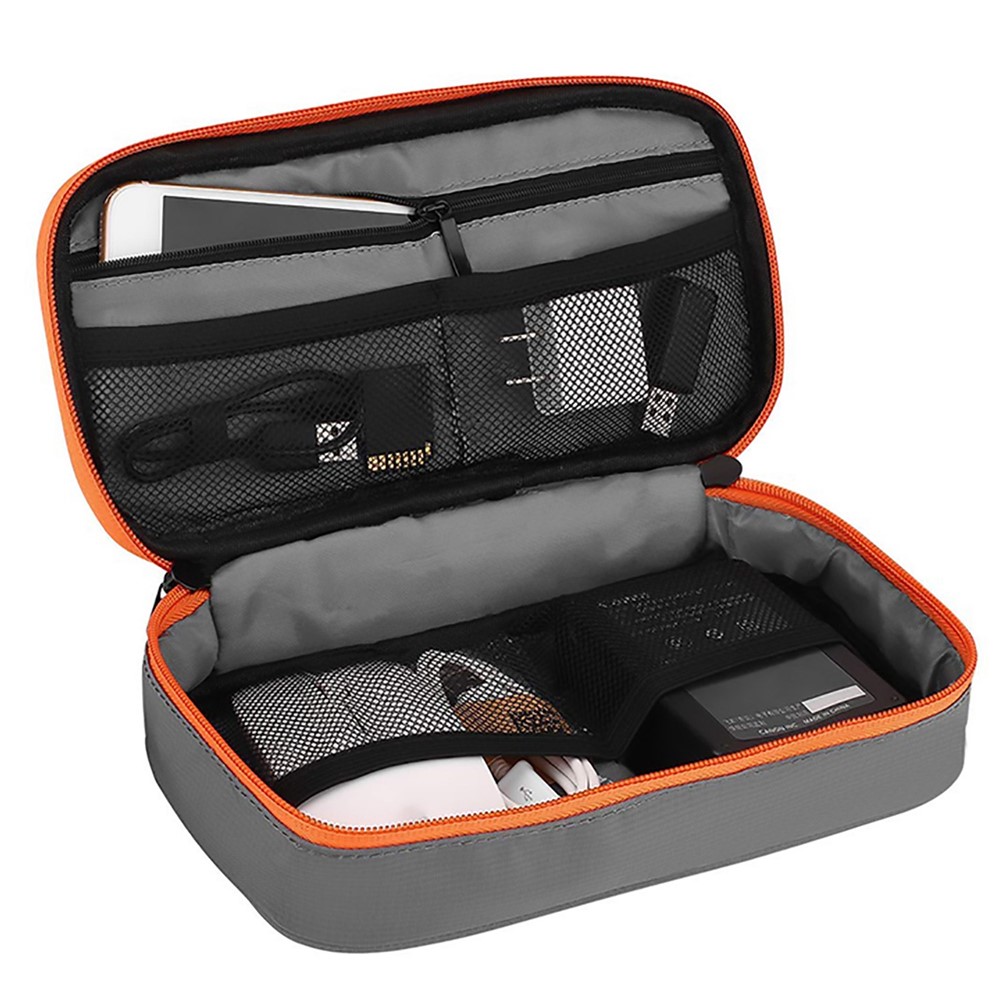 MAPLESTORY MD040 Portable Electronic Organizer Universal Cord Storage Case Carrying Box for Charger/Hard Drive/Charging Cable/Cell Phone/Power Bank, Size: S - Light Grey-6