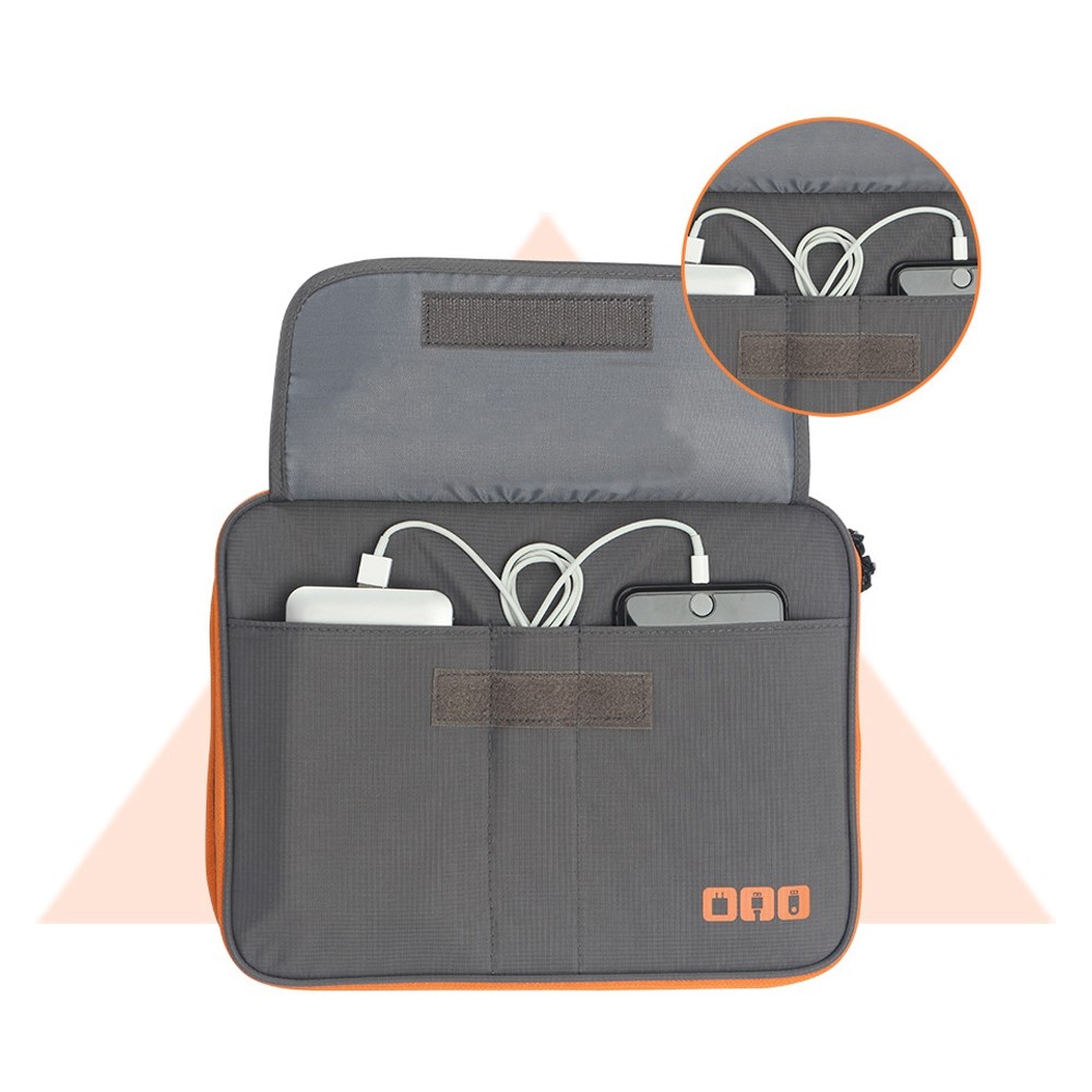 MAPLESTORY MD079 Organizador Electrónico Organizador de Cable Portátil Viaje Caso Impermeable Cables/cargadores/banco de Energía/unidad Flash/bolsa de Almacenamiento de Teléfonos Celulares - Gris Claro