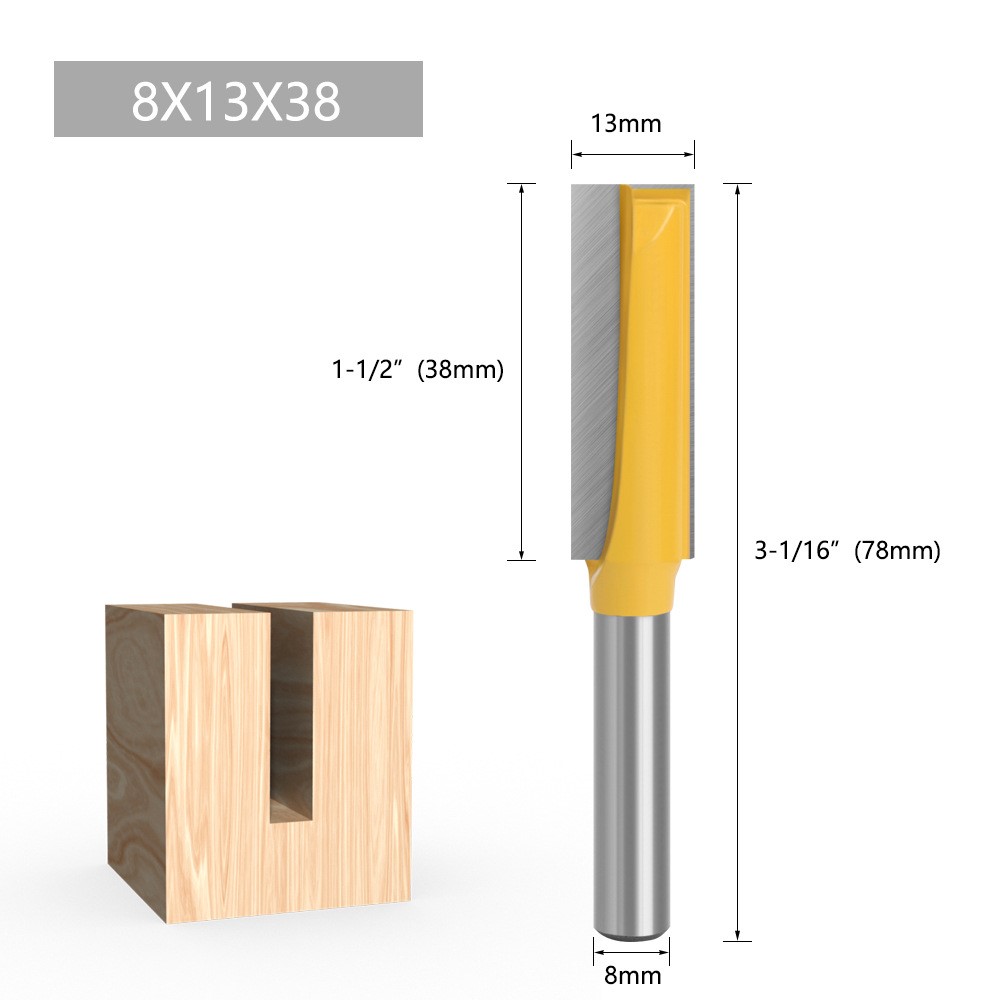 4PCS 8mm Shank Wood Trimmers Router Hard Metal Cutter Woodworking Long Plunge Knife with Plastic Box-13