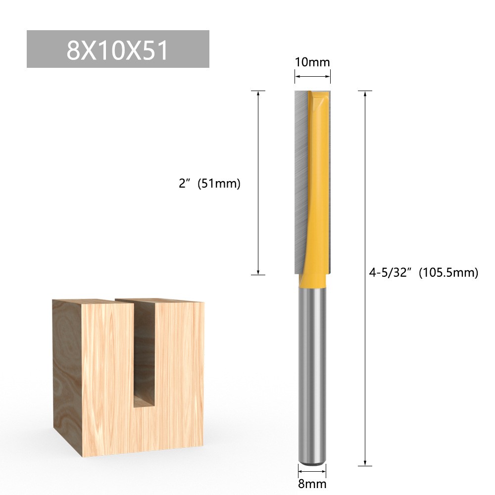 4PCS 8mm Shank Wood Trimmers Router Hard Metal Cutter Woodworking Long Plunge Knife with Plastic Box-14