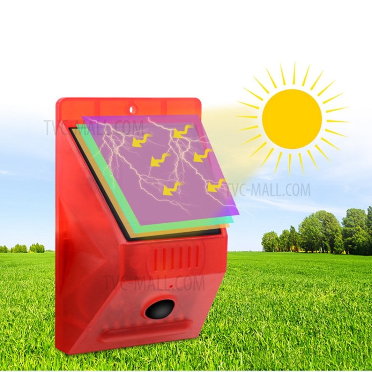 Solar Infrared Motion Sensor Alarm Light Siren Strobe Detector (N911C)-1