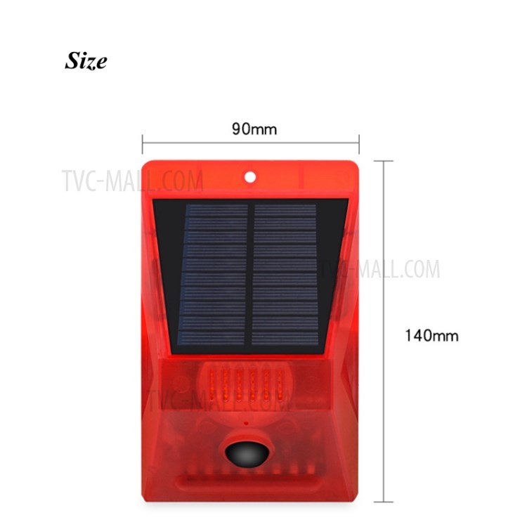 Solar Infrared Motion Sensor Alarm Light Siren Strobe Detector (N911C)-5