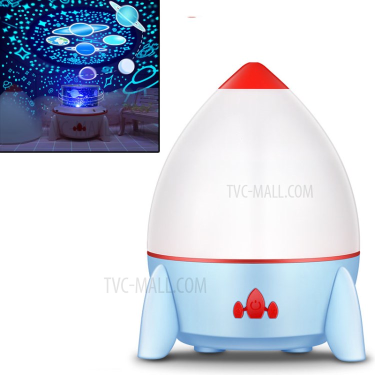 Rocket Model Colorful Rotating USB LED Projector Light for Home Christmas KTV Party - Blue-1