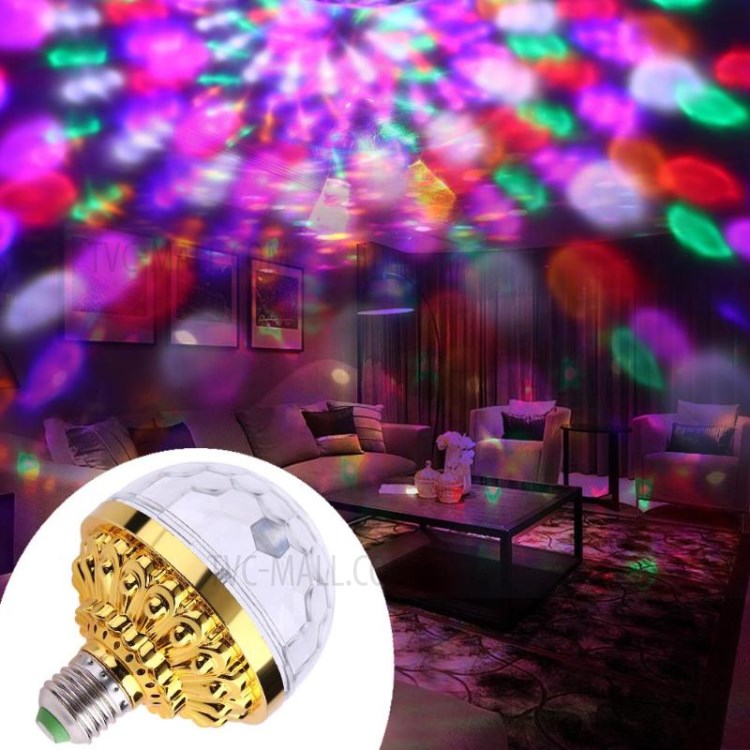 KTV RGB Stage Light 6-Color E27 LED Magic Ball Light - Gold-3