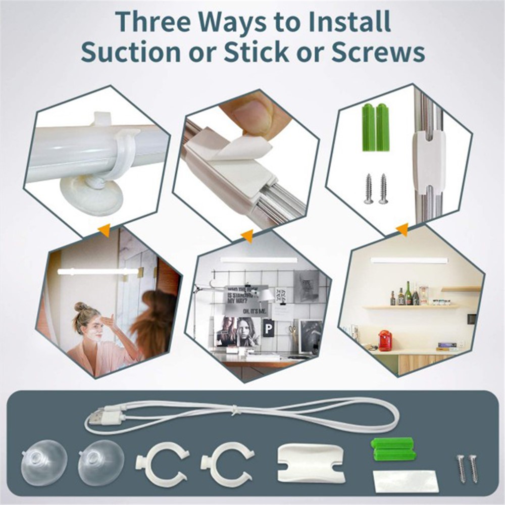 Rechargeable Touch Switch Beauty Mirror Front Light Vanity Dressing Mirror LED Light Bar-2