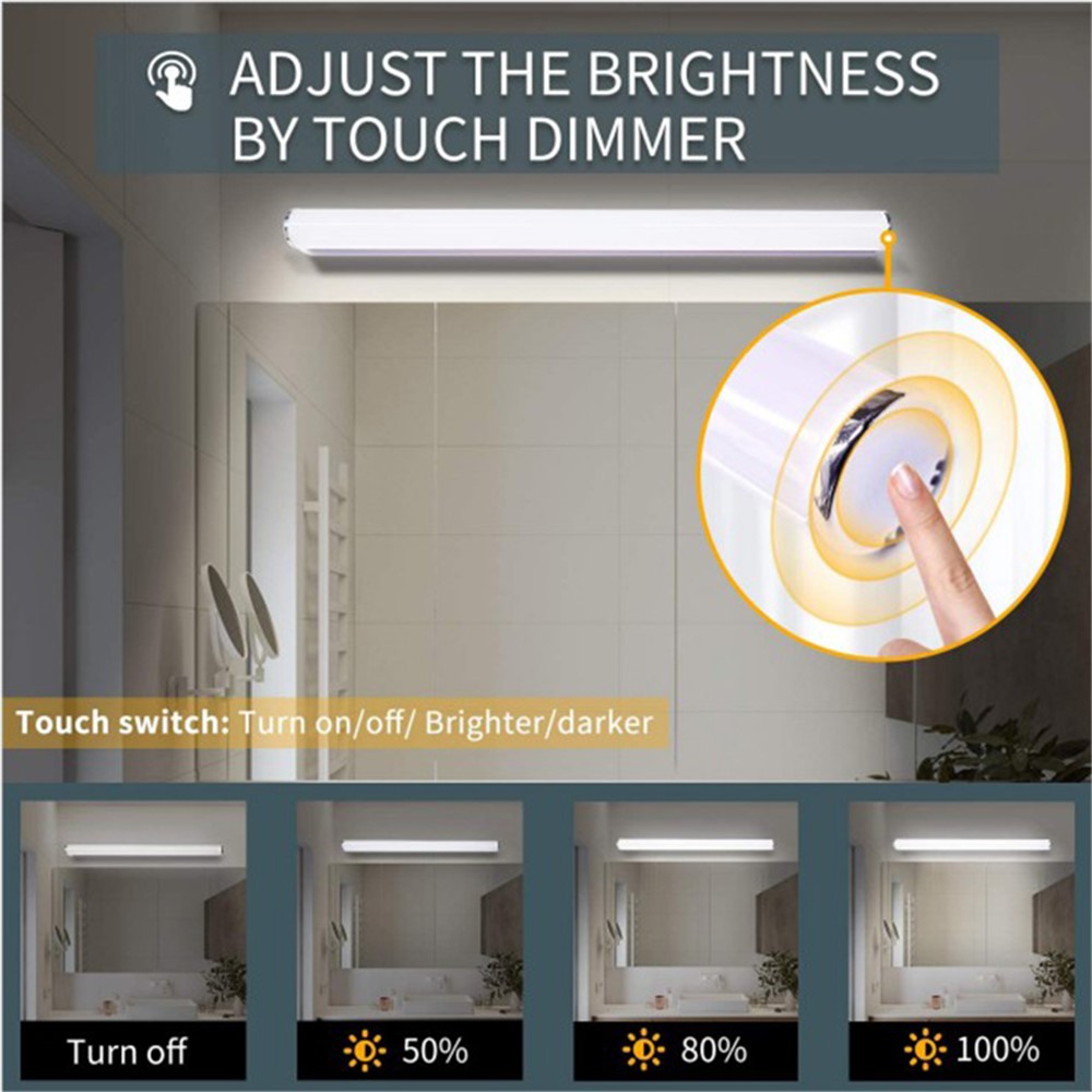Rechargeable Touch Switch Beauty Mirror Front Light Vanity Dressing Mirror LED Light Bar-3