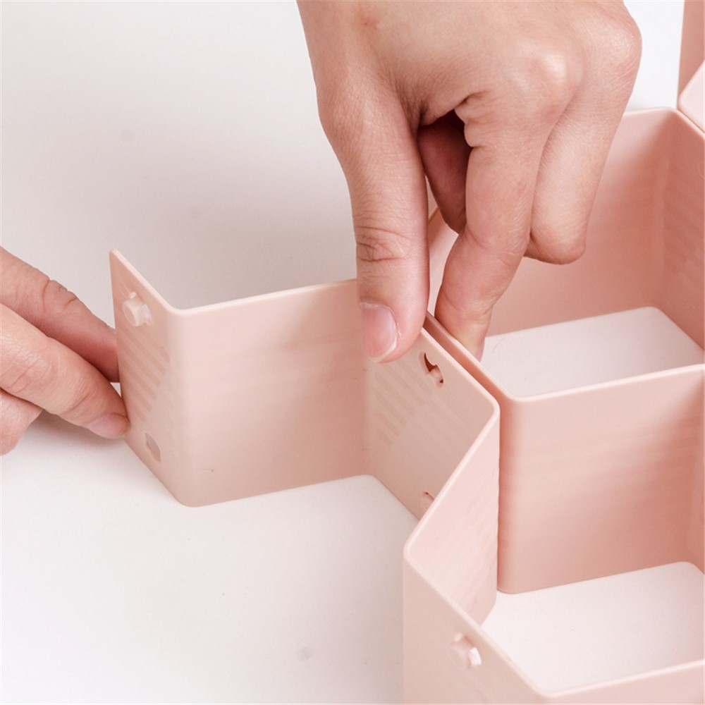Adjustable Drawer Honeycomb Clapboard Partition Divider Box Separator DIY Organizer Sorting Panties Socks Storage Case - Pink-3