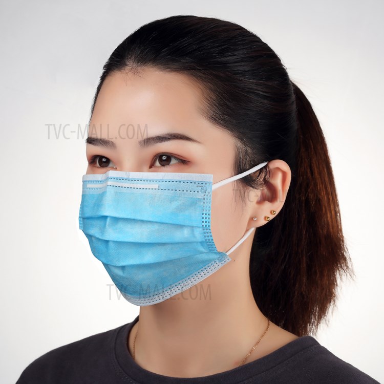 Certificato 50pcs / Box CE Maschere Monouso 3 Strati Medico Sanitario Maschere Chirurgiche Antipolvere Anti-virus Respirabili Maschere Di Bocca Faccia Con Earloop-3