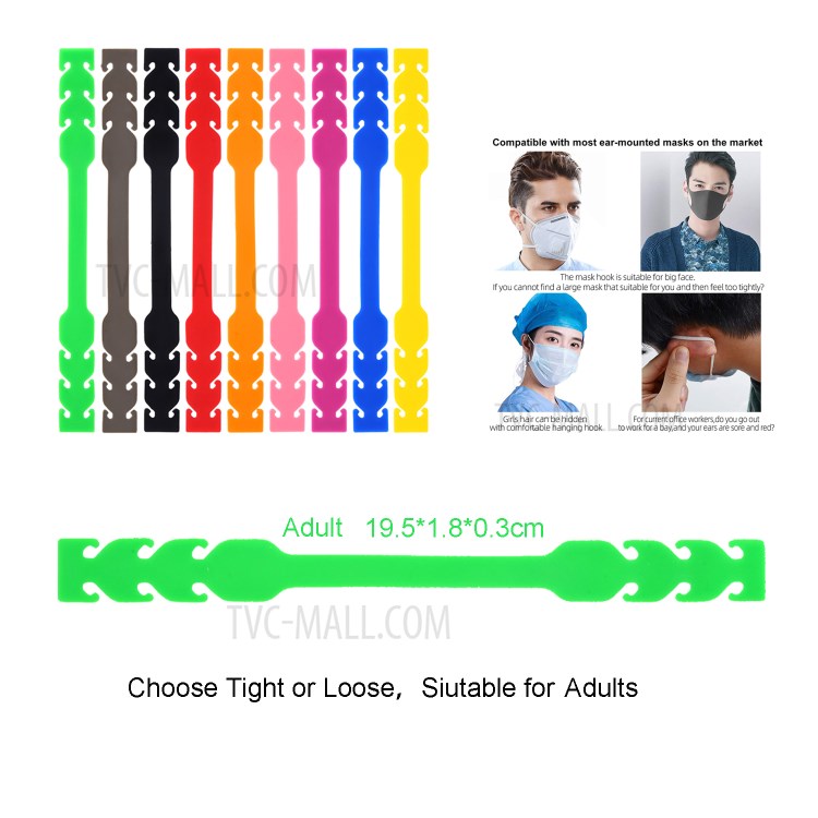 Face Mask Holder Mask Extension Hook for Adult, Size: 19.5 x 1.8 x 0.3cm - Green-7