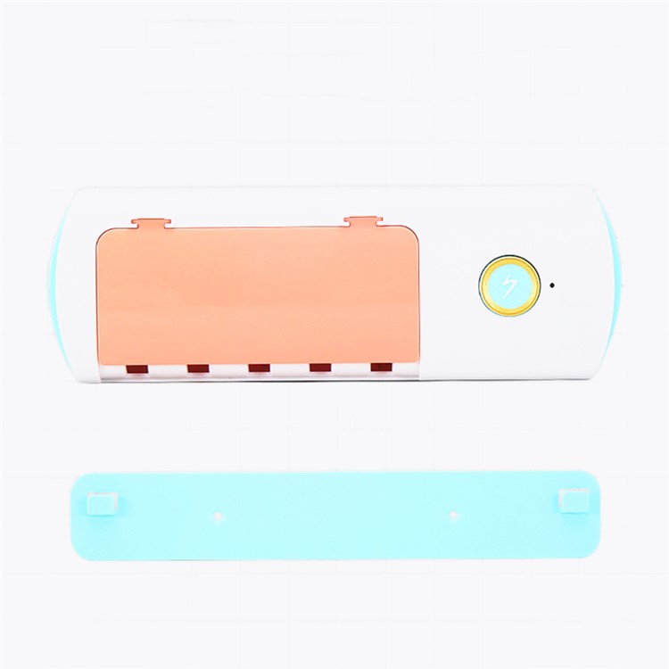 UV Light Ultraviolet Toothbrush Holder Sterilizer Bathroom Storage Shelf - Blue-3