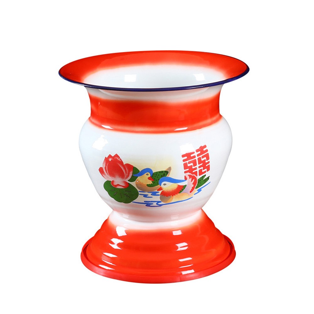 Mandarin Duck Pattern Decorated Spittoon with Foot-1