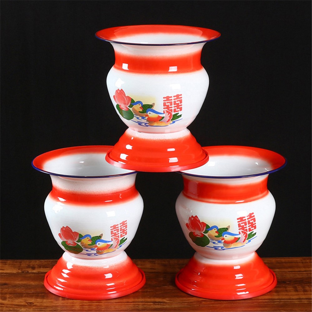 Mandarin Duck Pattern Decorated Spittoon with Foot-2