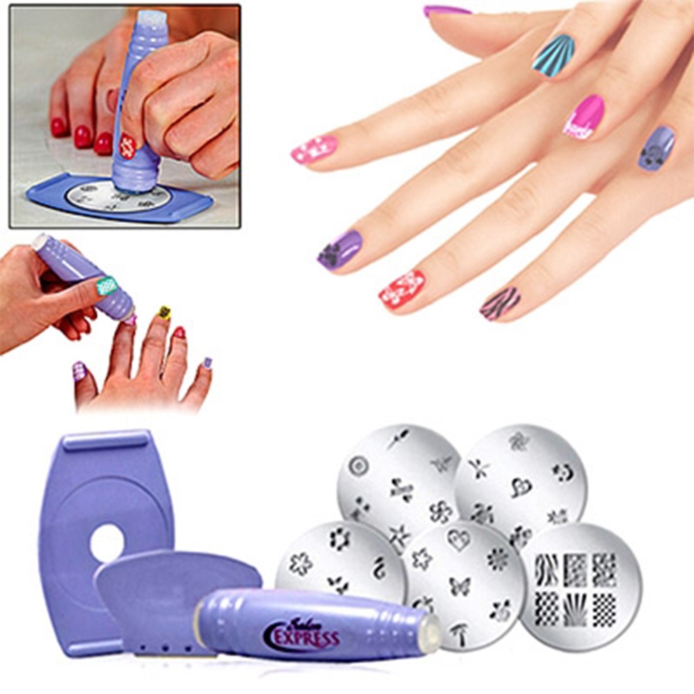 Nail Art Stamp Stamping Polish DIY Manicure Scraping Design Nail Art Kit-1