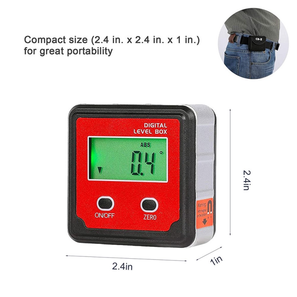 LCD Digital Inclinometer Electron Goniometers 4X90 Degree Magnetic Base Digital Protractor Angle Finder-7