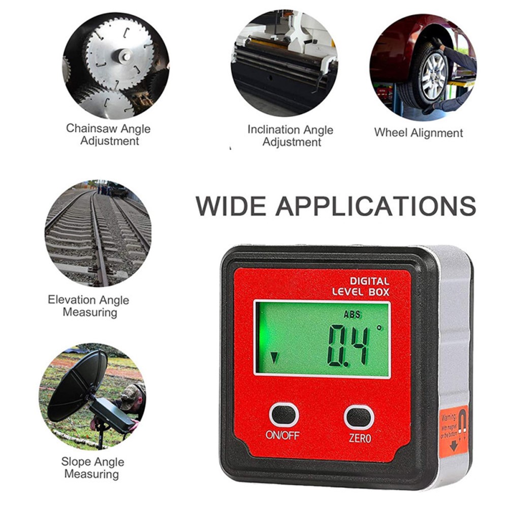 LCD Digital Inclinometer Electron Goniometers 4X90 Degree Magnetic Base Digital Protractor Angle Finder-8