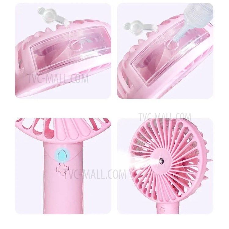 Handheld Nano Spray Fan Portable USB Fan with Phone Stand for Home Outdoor - Pink-2
