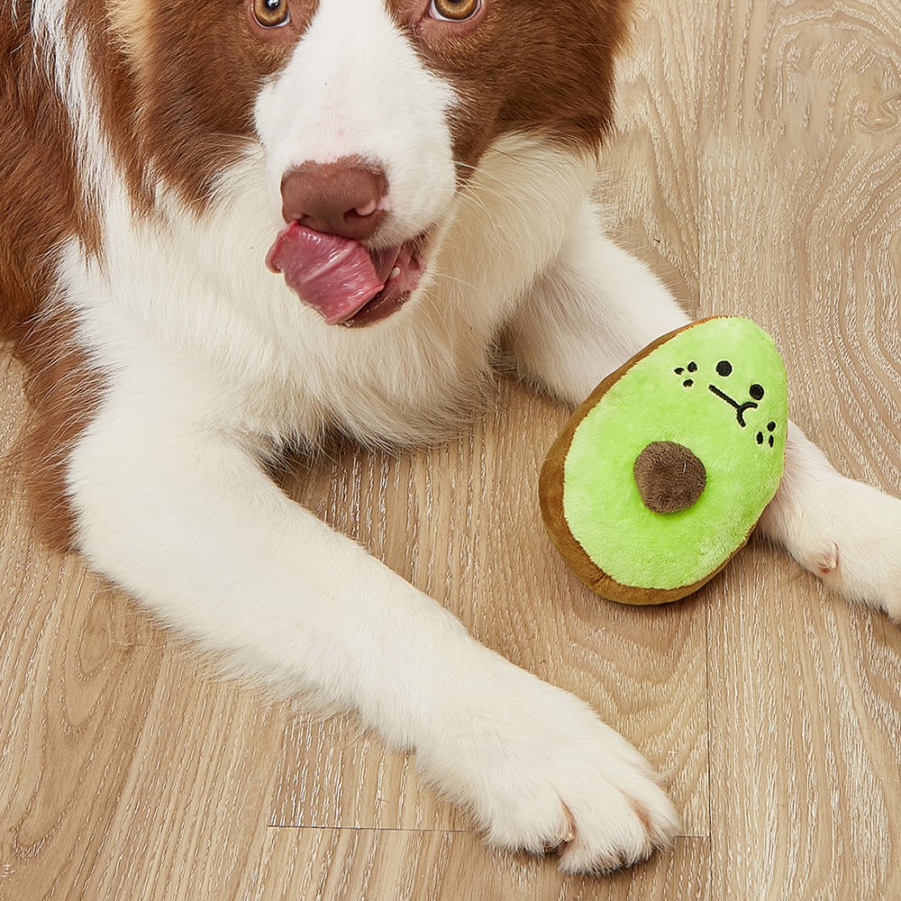 Cute Avocado Shape Plush Pet Chewing Squeaky Toy Dog Playing Teething Toy - Green-1