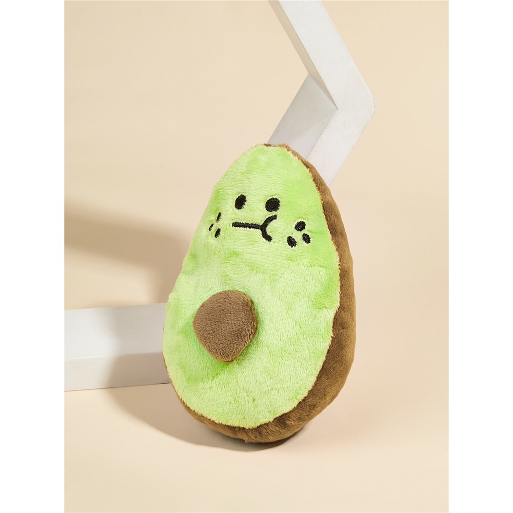 Cute Avocado Shape Plush Pet Chewing Squeaky Toy Dog Playing Teething Toy - Green-4