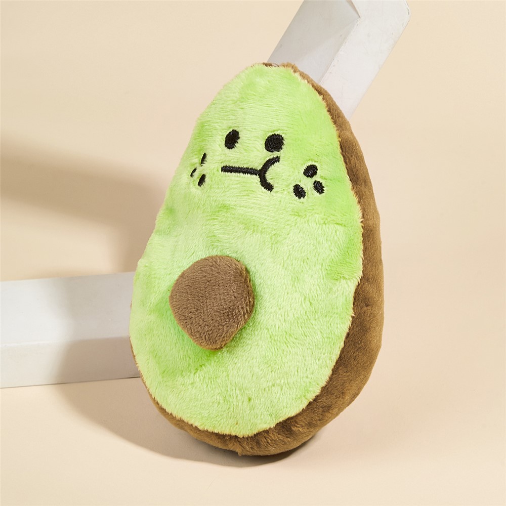 Cute Avocado Shape Plush Pet Chewing Squeaky Toy Dog Playing Teething Toy - Green-5