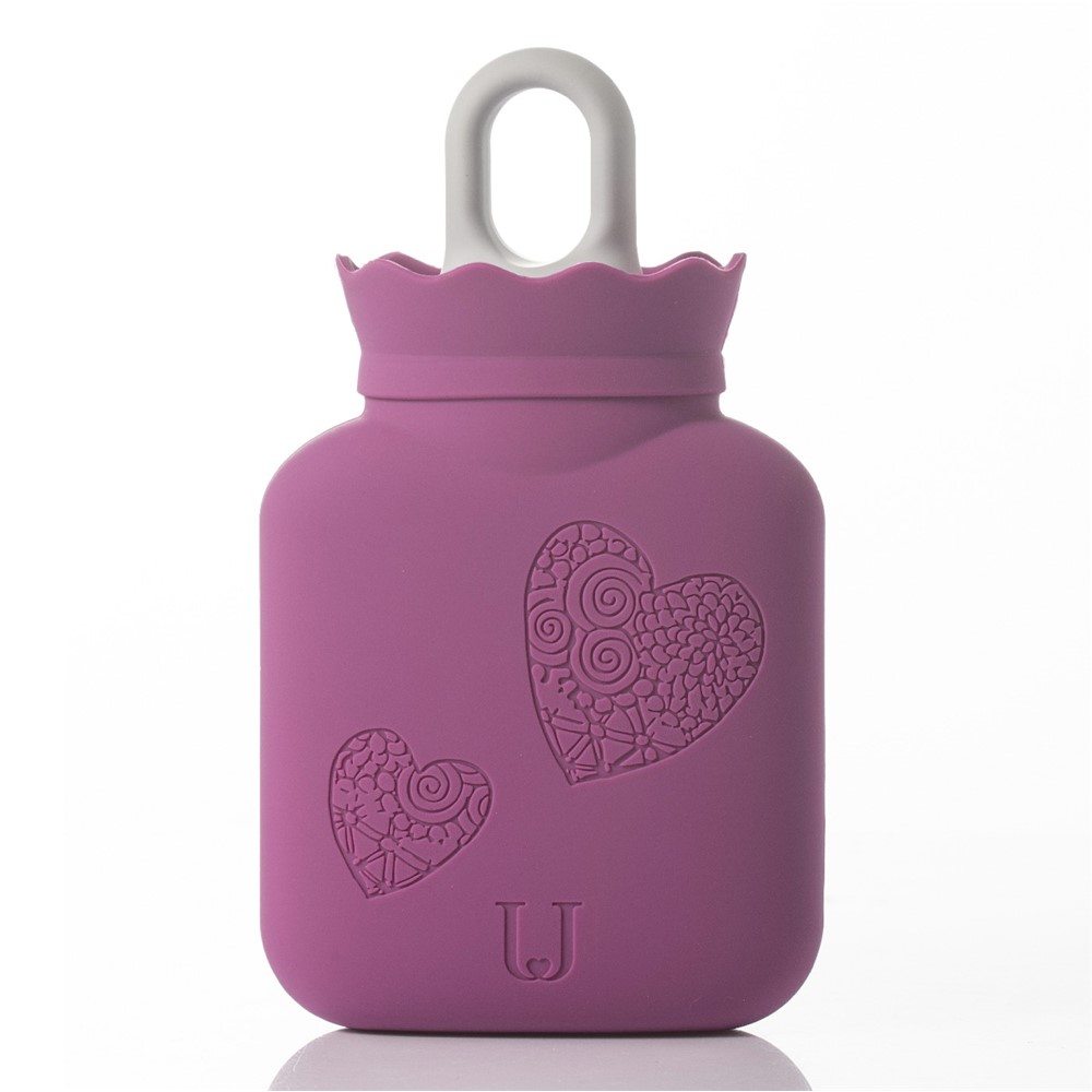XIAOMI YOUPIN JORDAN&JUDY HH685 Microwave Heating Hot Water Bag Silicone Hot Water Bottle with Knitted Cover - Dark Purple-2