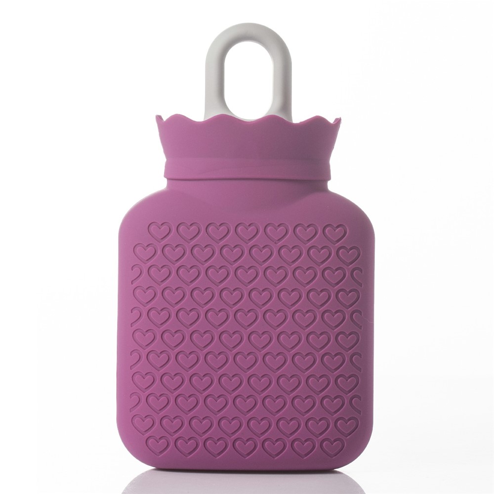XIAOMI YOUPIN JORDAN&JUDY HH685 Microwave Heating Hot Water Bag Silicone Hot Water Bottle with Knitted Cover - Dark Purple-3