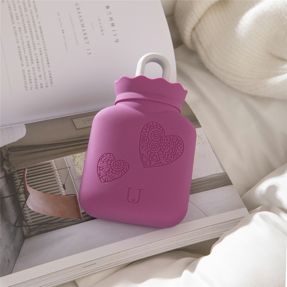 XIAOMI YOUPIN JORDAN&JUDY HH685 Microwave Heating Hot Water Bag Silicone Hot Water Bottle with Knitted Cover - Dark Purple-6