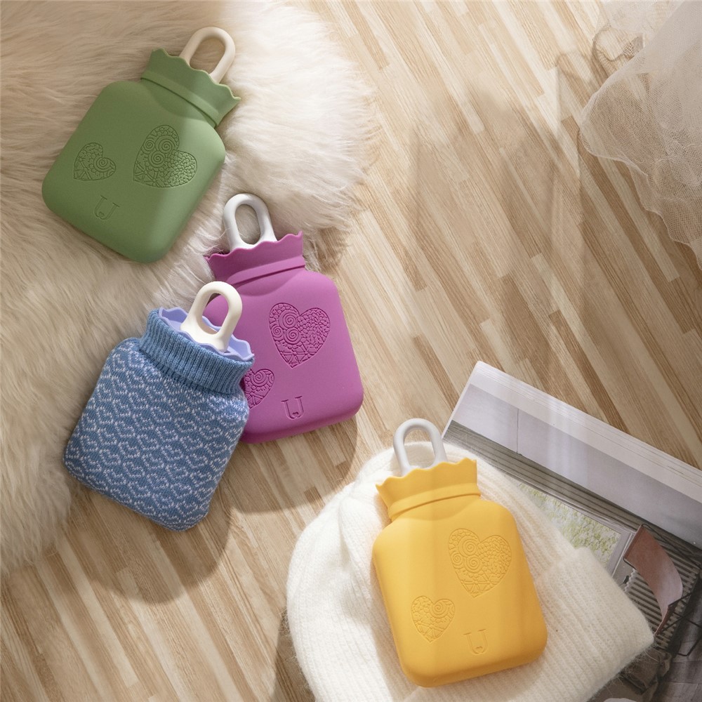 XIAOMI YOUPIN JORDAN&JUDY HH685 Microwave Heating Hot Water Bag Silicone Hot Water Bottle with Knitted Cover - Dark Purple-7