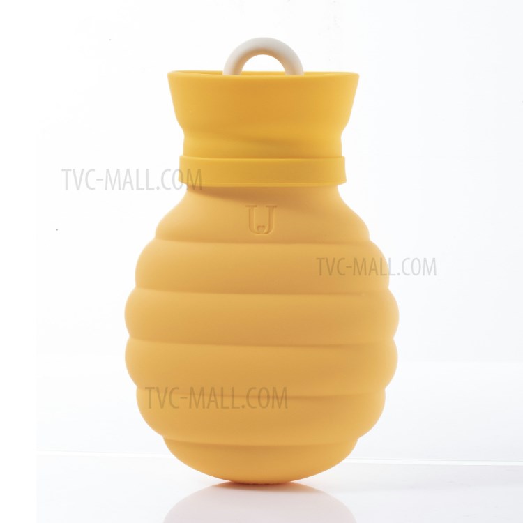 XIAOMI YOUPIN JORDAN&JUDY HH683 Silicone Hot Water Bag Microwave Heating Hot Water Bottle with Knitted Cover - Yellow-2